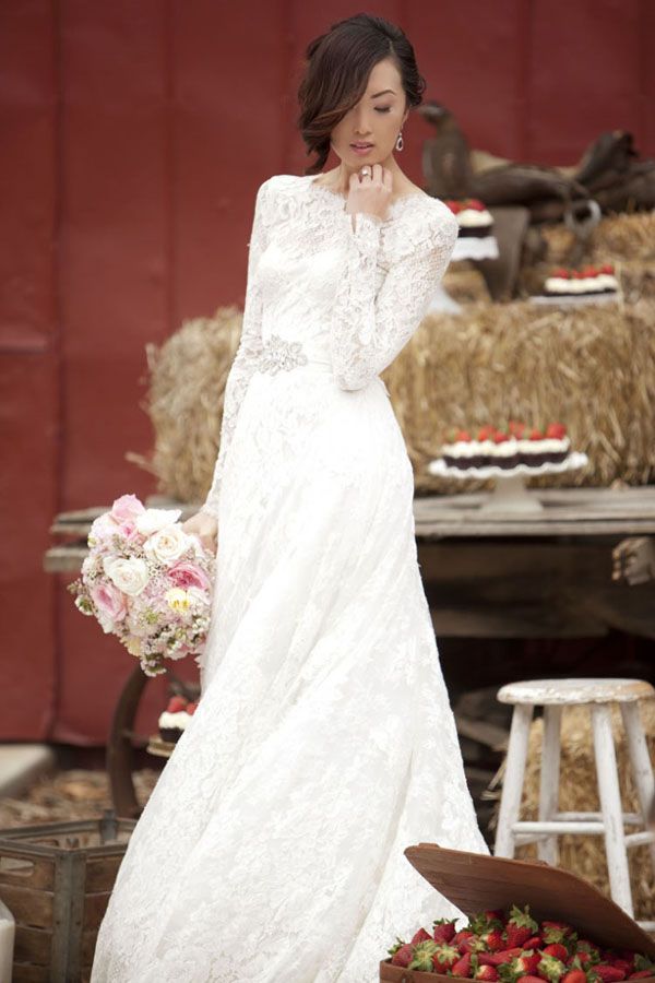 10 Stunning High Neckline Wedding Gowns The Modest