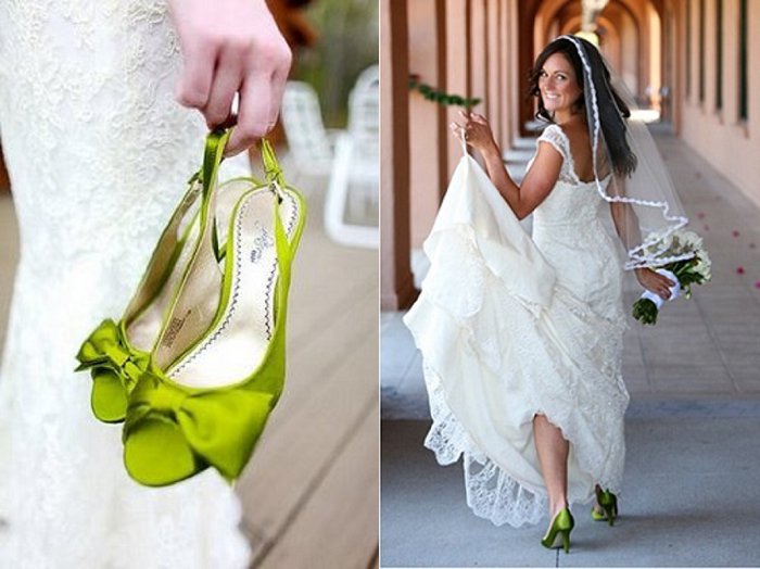 Coloured wedding shoes