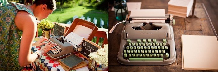 Vintage Typewriter wedding guest book
