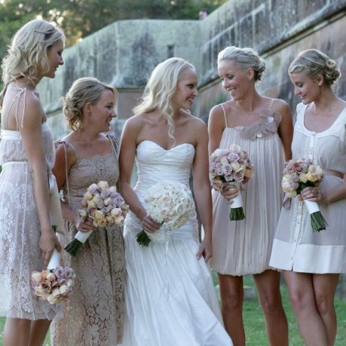Mix and Match bridesmaids dresses