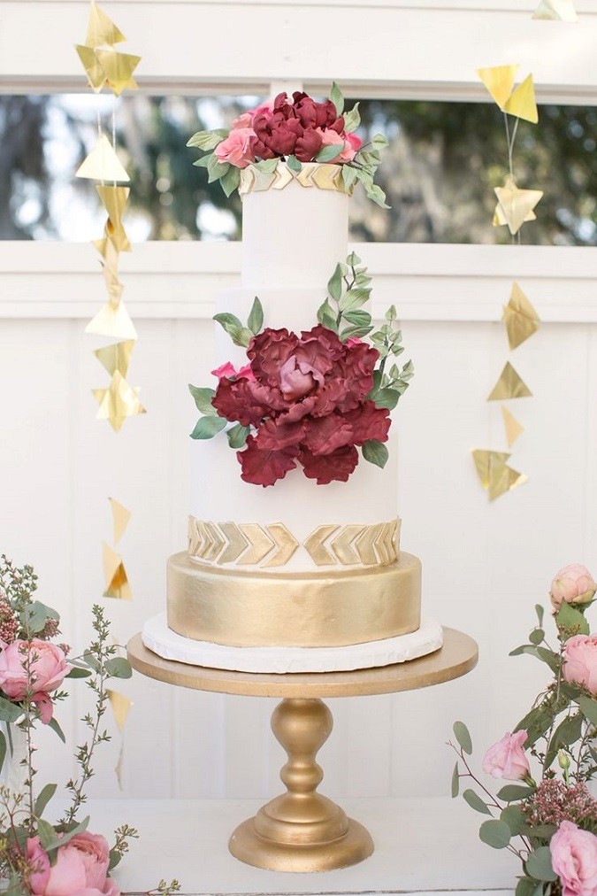 marsala wedding cake