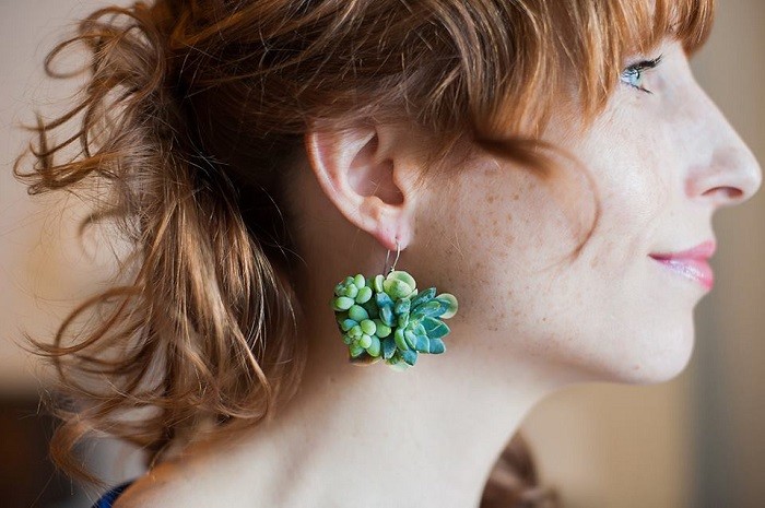 succulent earrings