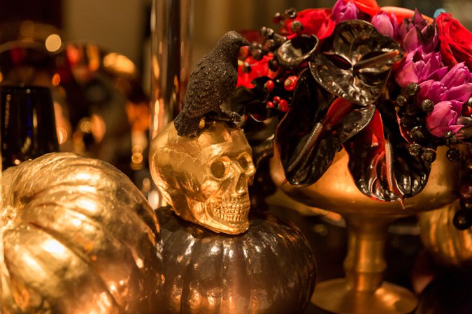 BCME - Gold Skull and Gold Pumpkins with bird - Wedding Industry Networking