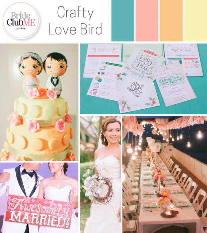 love bird wedding colour scheme 