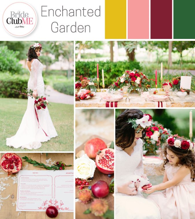 garden wedding colour scheme