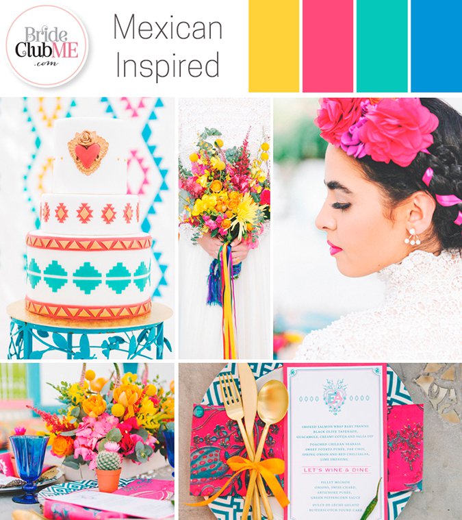mexican-inspired wedding colour scheme