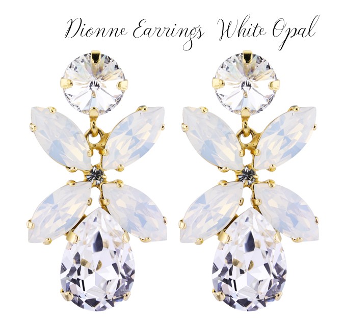 Dione Earrings Crystal White Opal