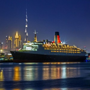 The Queen Elizabeth 2 Ship Docked in Port Rashid