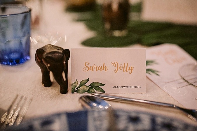 Elephant table favour decor. 