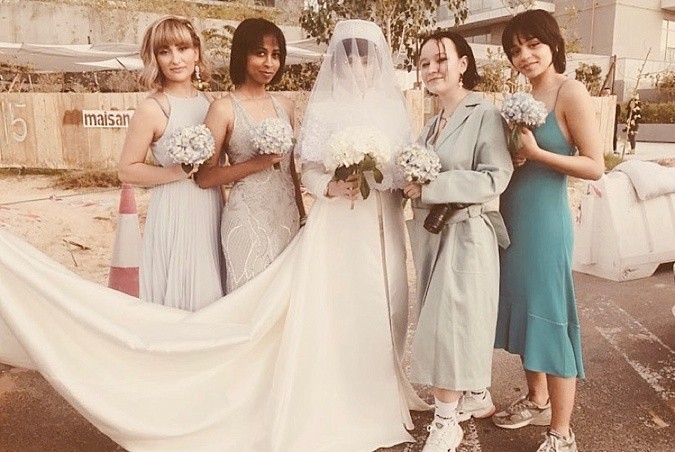 Bride with Bridesmaids. 