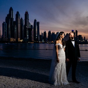 A photograph of wedding couple by Chandan Sojitra