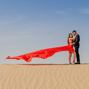 A photograph of wedding couple by Chandan Sojitra