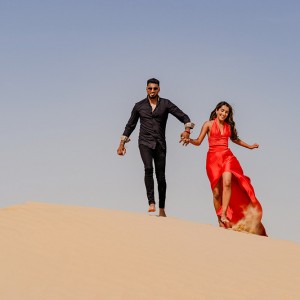 A photograph of wedding couple by Chandan Sojitra