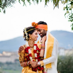 A photograph of wedding couple by Chandan Sojitra