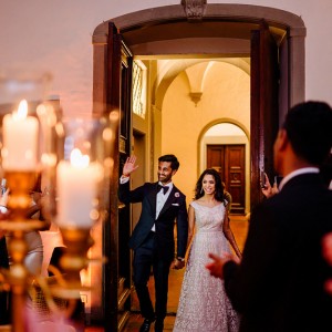 A photograph of wedding couple by Chandan Sojitra