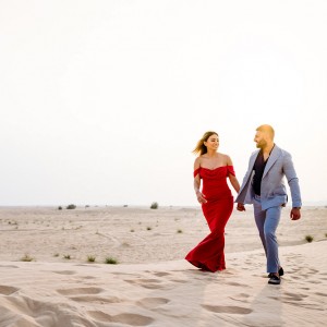 A photograph of wedding couple by Chandan Sojitra