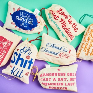 Customized wedding favor bags created by Design Tuk Tuk in Dubai