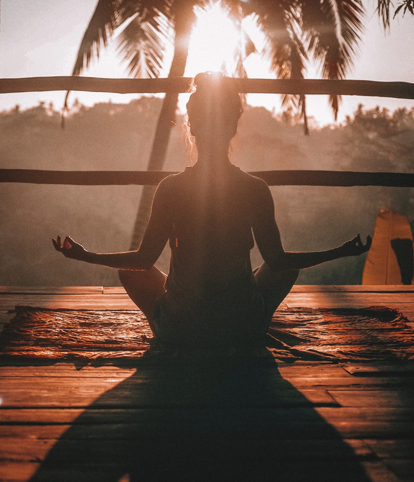 Sunset yoga in Bali
