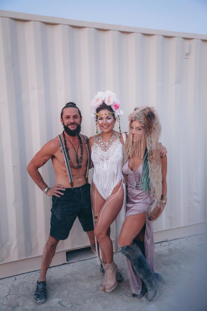 Burning Man wedding guests with Bride