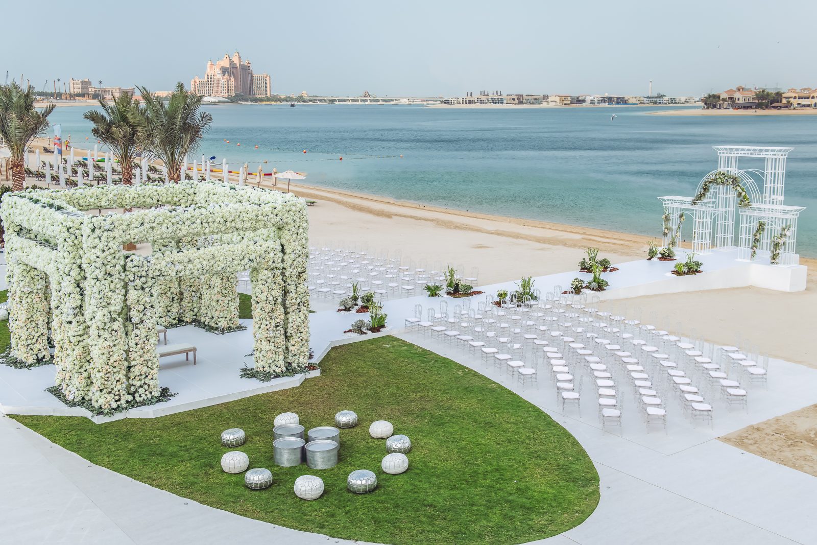 Event Chic Designs luxury outdoor wedding set up on beach