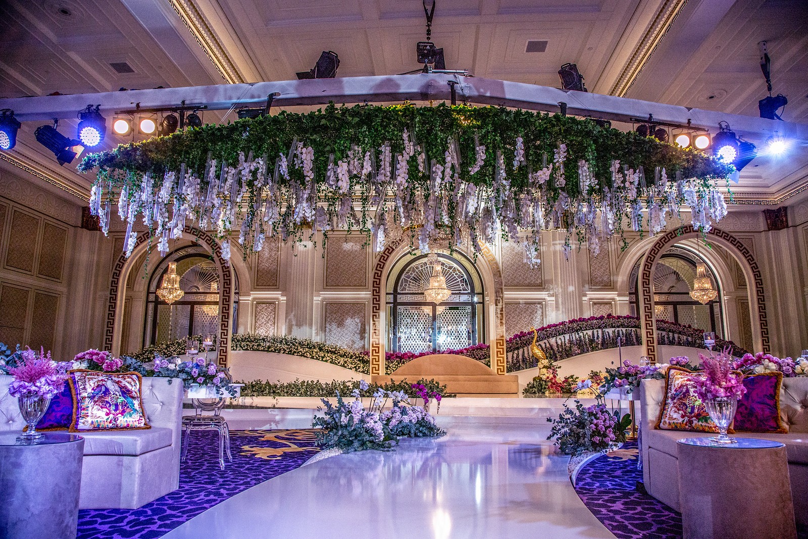 Event Chic Designs luxury ballroom wedding set up 