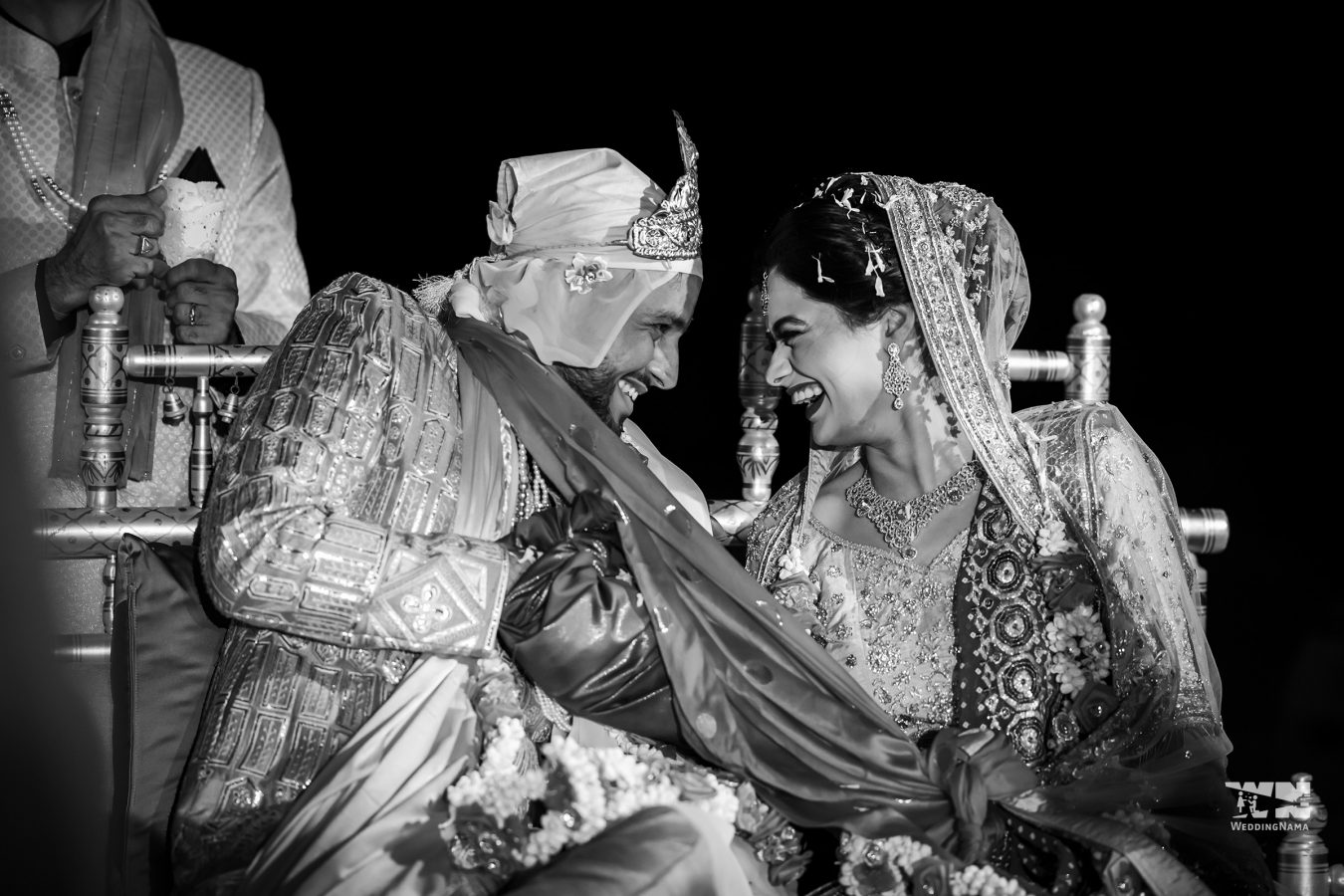 Vegan bride Simran Gandhi Shivlani with her husband on their wedding day