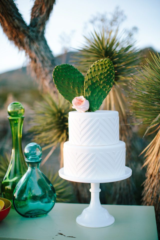 Cactus wedding cake topper