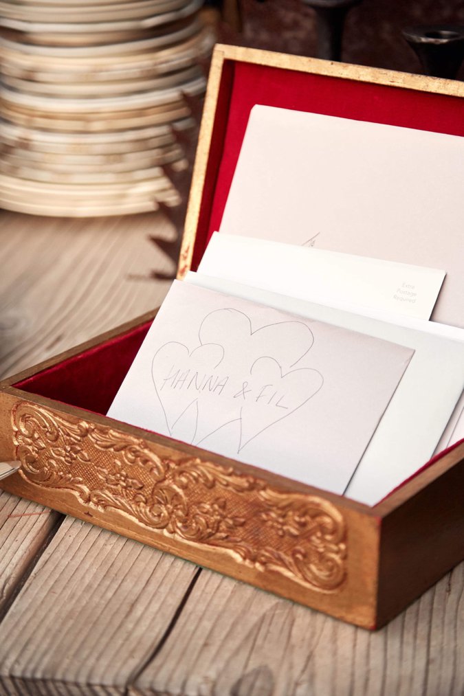 Gold wedding card box