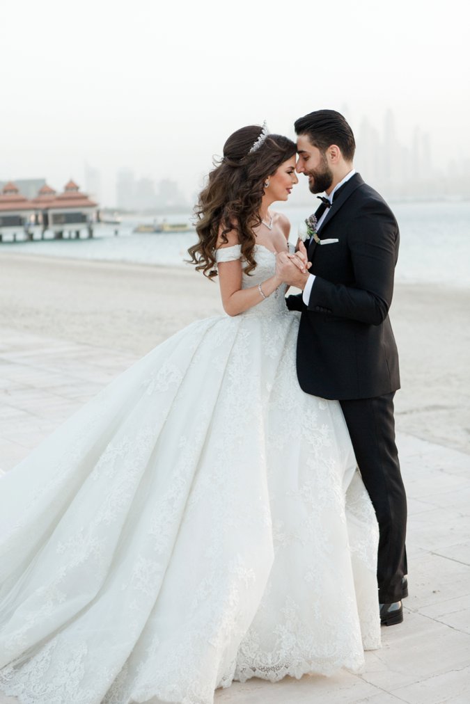 Bride and Groom portrait on the beach 
