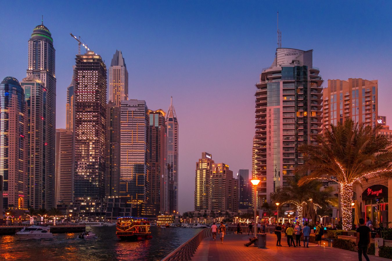 Dubai Marina at sunset 