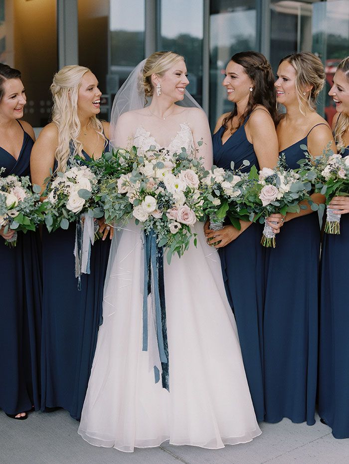Blue Bridesmaids dresses
