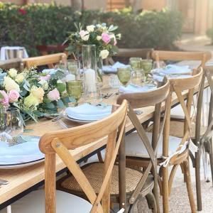 A wedding table setup by Pretty Little Props