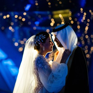 A photo of a newly married couple taken by Tasneem Al Sultan Photography.