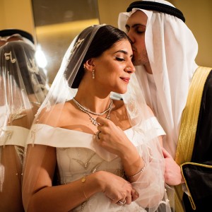 A photo of a newly married couple taken by Tasneem Al Sultan Photography.