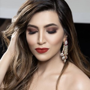Makeup on a woman done by Aana Khan Glam Studio