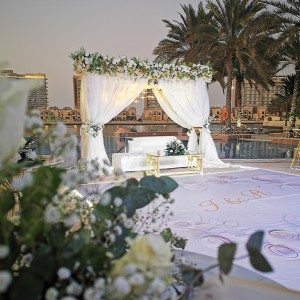 A beautiful beach wedding venue at Al Raha Beach Hotel