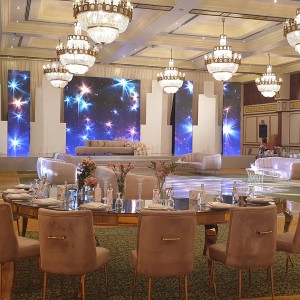 A beautiful ballroom wedding venue at Al Raha Beach Hotel