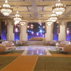 A beautiful ballroom wedding venue at Al Raha Beach Hotel