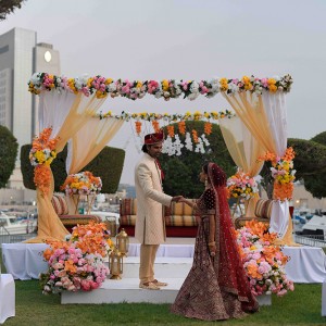 A beautiful outdoor wedding venue at InterContinental Hotel Abu Dhabi