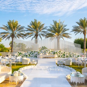 An outdoor wedding venue at Park-Hyatt-Abu-Dhabi-Hotel-and-Villas