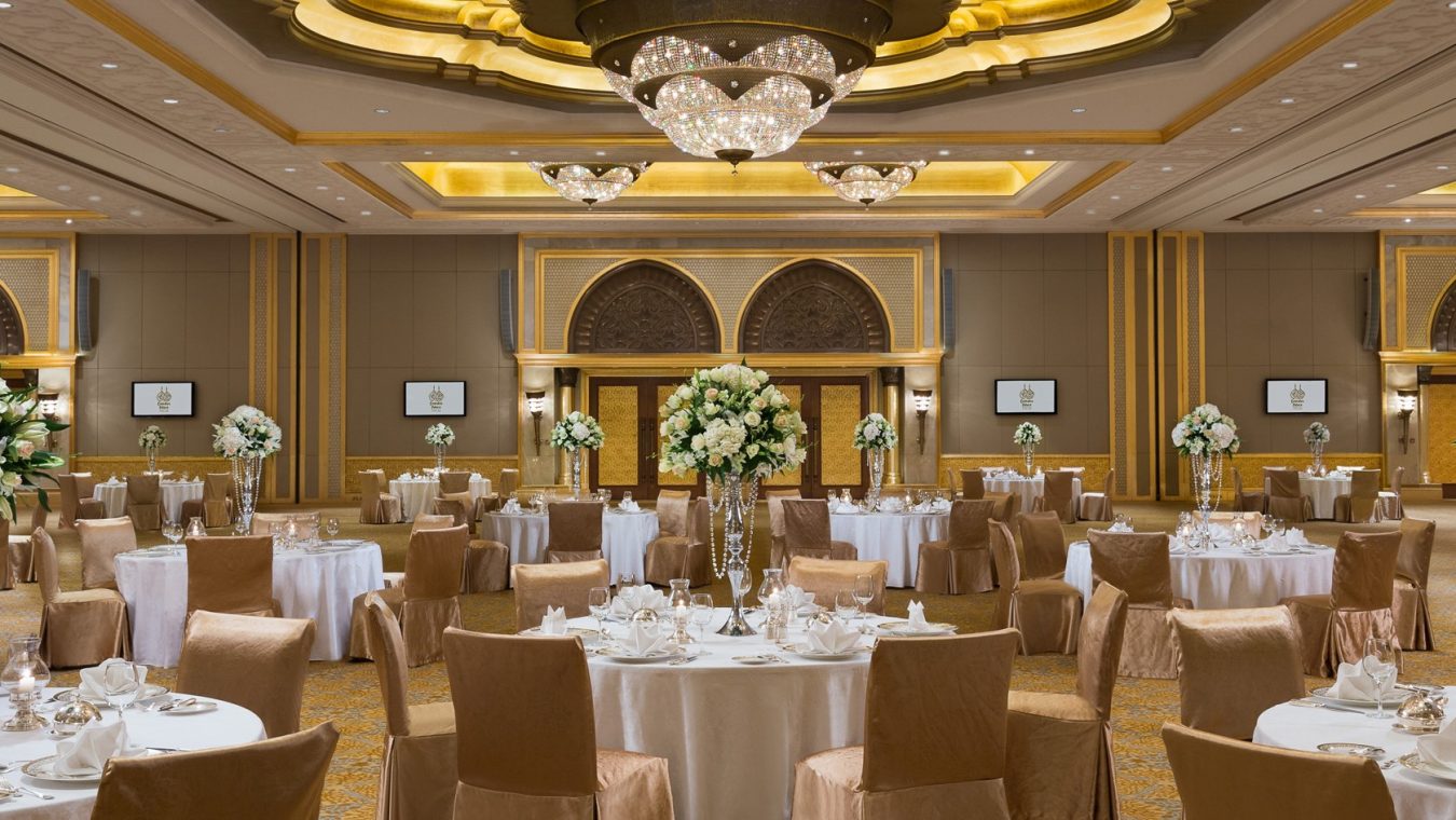 A ballroom at Emirates Palace Mandarin Hotel
